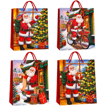 Купить Пакет бумажный новогодний 18×23×10 см, с фольгой 210 г/м² №10732S оптом
